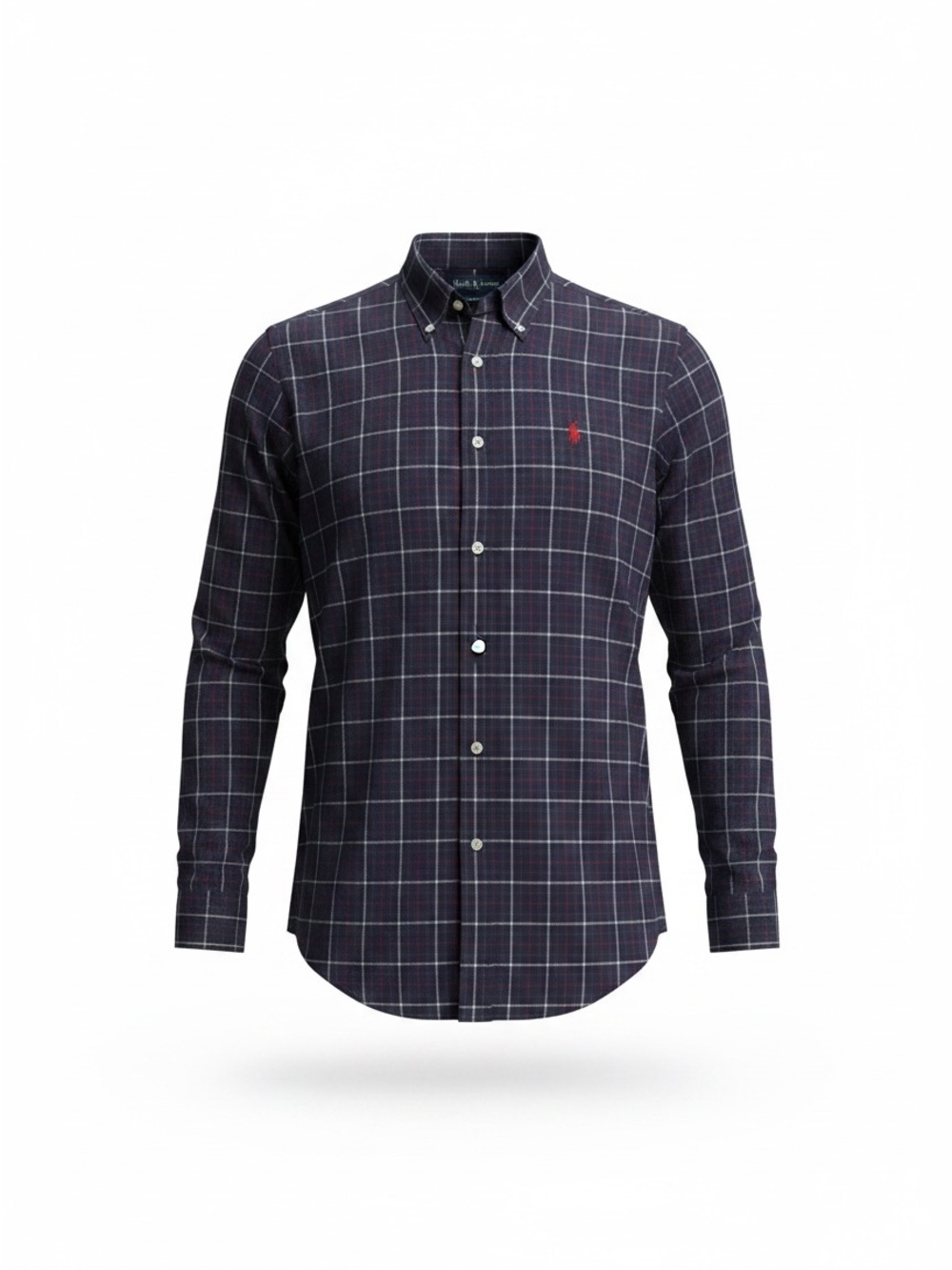 Men's Ralph Lauren Navy Plaid Button-Down Shirt XXL